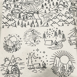 Camping Underglaze Transfer Sheet Black