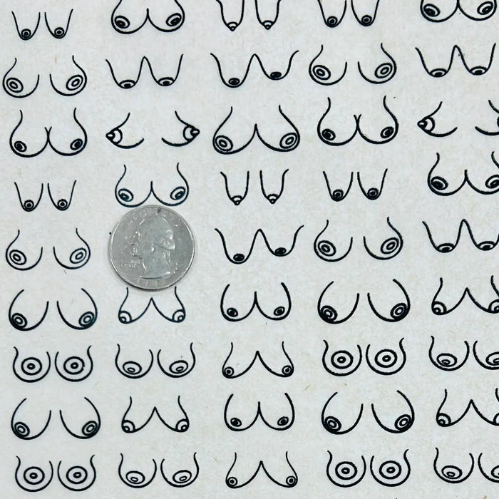 Boobies Underglaze Transfer Sheet - Black