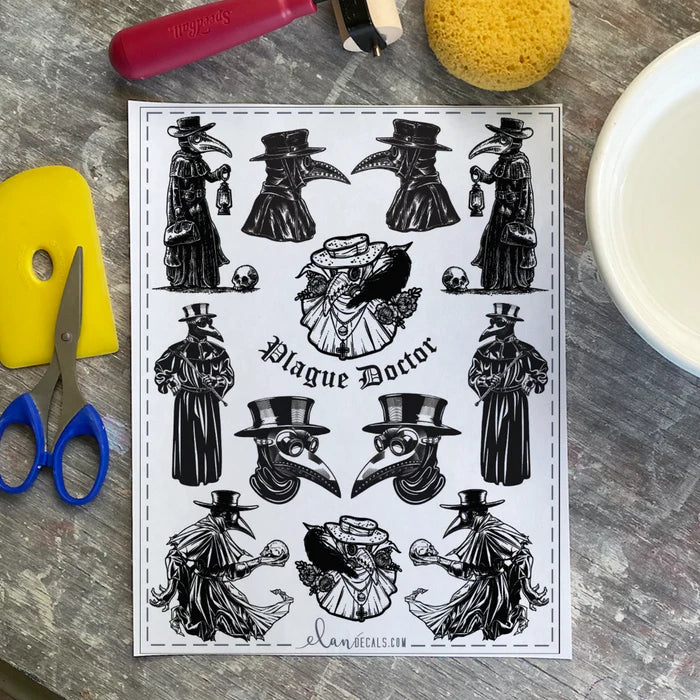 Plague Doctor Overglaze Decal Sheet