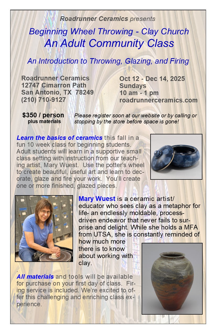 TMW255 Beginning Wheel Throwing with Mary Wuest - Clay Church