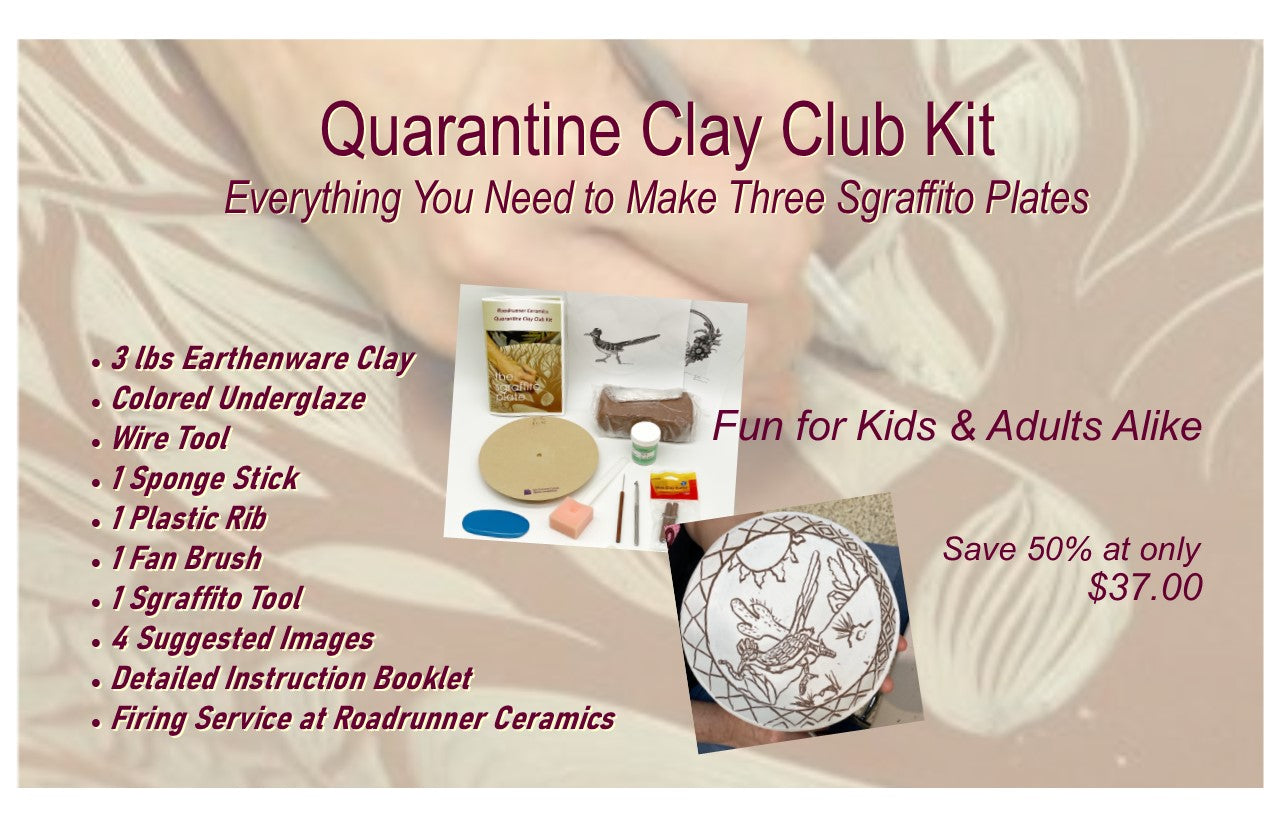 Quarantine Clay Club Kit - "the sgraffito plate"